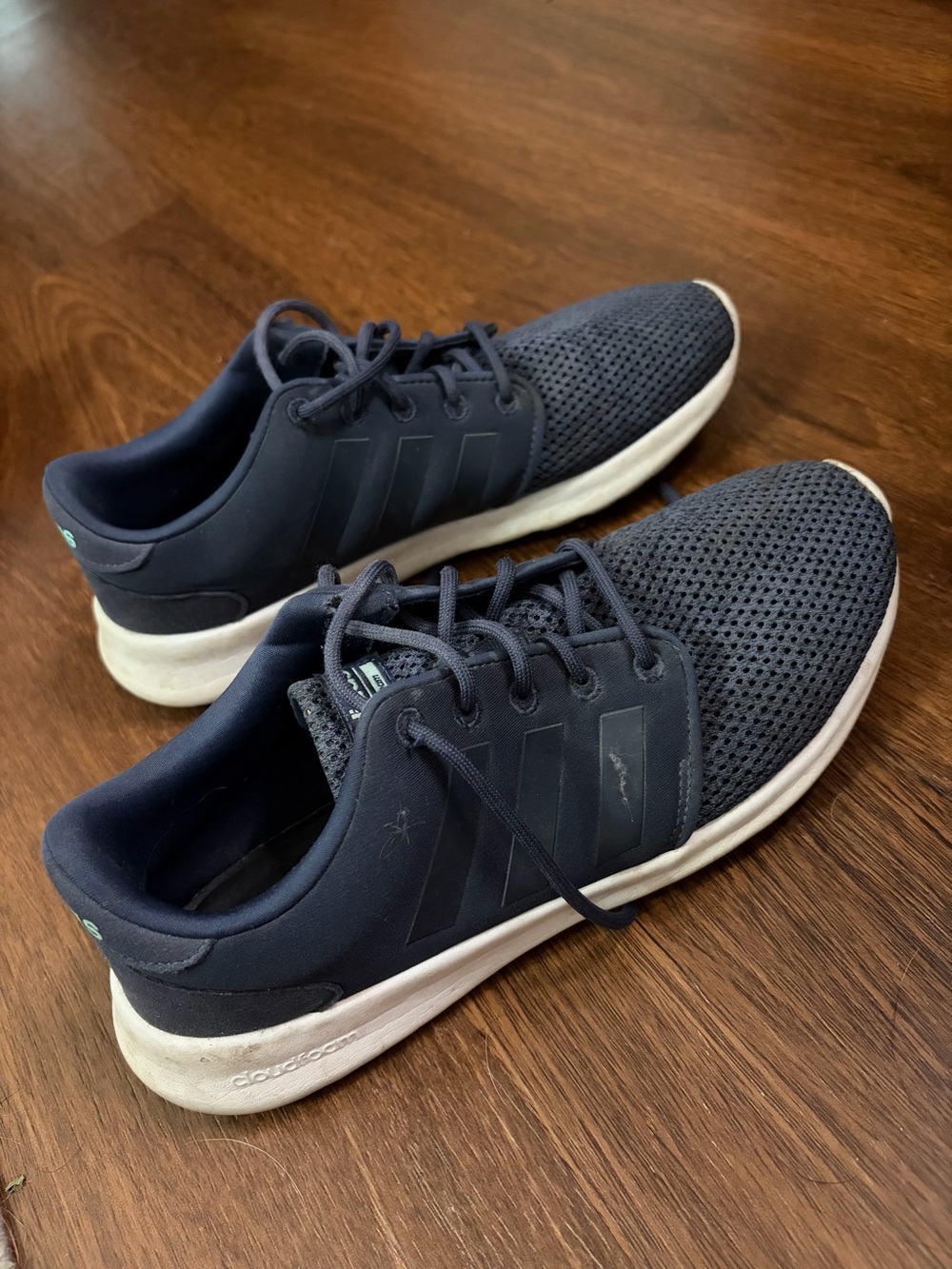 adidas Women's Navy Blue Athletic Sneakers with White Soles